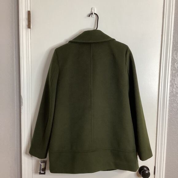 NWT Kenneth Cole Pea Coat- Size Medium Womens -Wool-Blend - Olive green - Picture 4 of 8